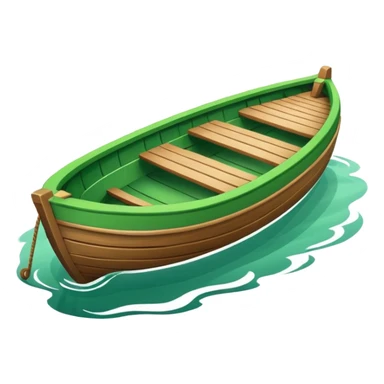green boat in cartoon  sticker
