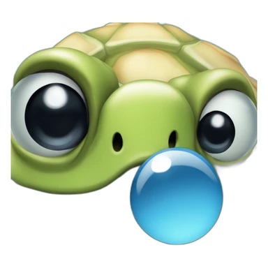 Tortuga graciosa mirando a cámara sonriendo y guiñando un ojo sticker