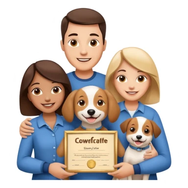 Certified Dog Owner Benefits, family, certificate, dog sticker