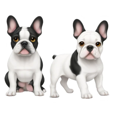 Frenchie bulldog white and black sticker