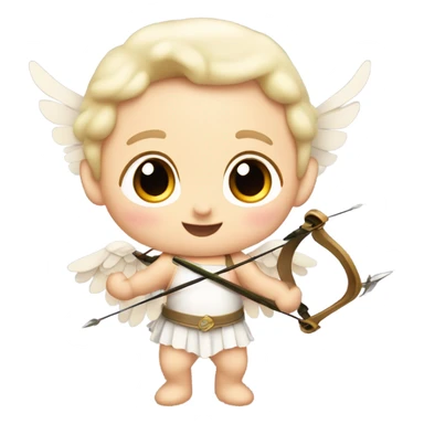 Pale cute cupid baby with arrow sticker
