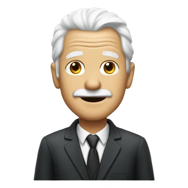 old man wearing suit white hair sticker