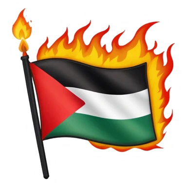 Palestine flag burning sticker