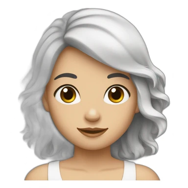 Fille avec des tâches de rousseur la peau blanche et les cheveux longs noir sticker