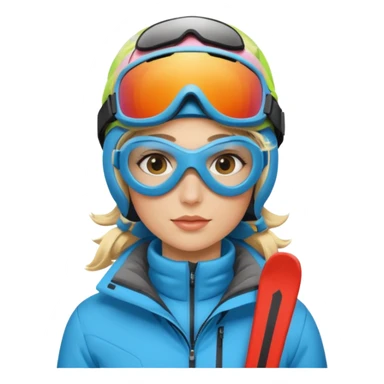 skiing women blonde sticker