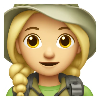 Cute  blonde hiking woman sticker