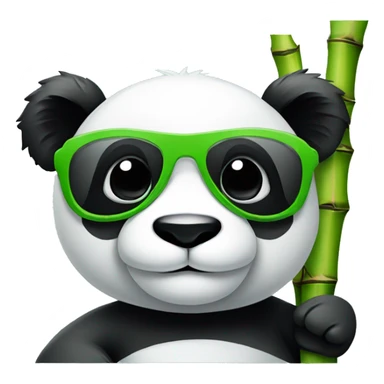 Panda with sunglasses and holding bamboo  sticker