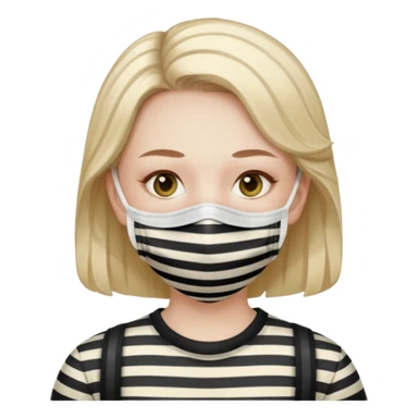 thief with stripped shirt, face mask sticker