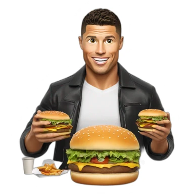 ronaldo qui mange un burger sticker