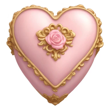 Pale pink Rococo heart box sticker