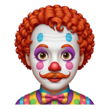 Clown short hair & mustache  sticker