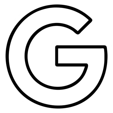 outlined icon inspired by the Google 'G' logo sticker