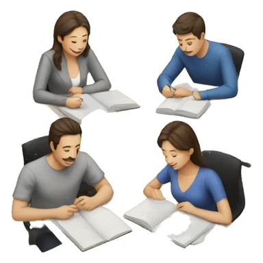 5 people studying  sticker