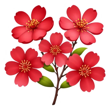 Red sakura sticker