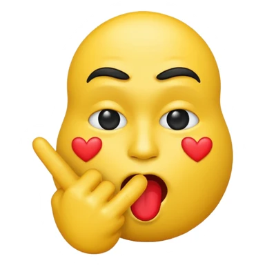 Kiss emoji with middle finger sticker