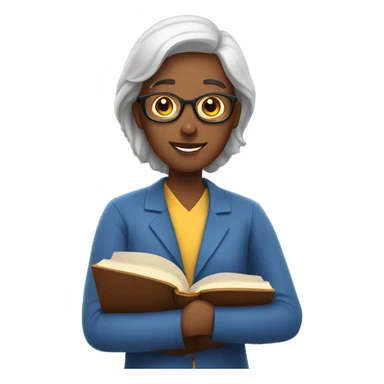 teacher with a book sticker