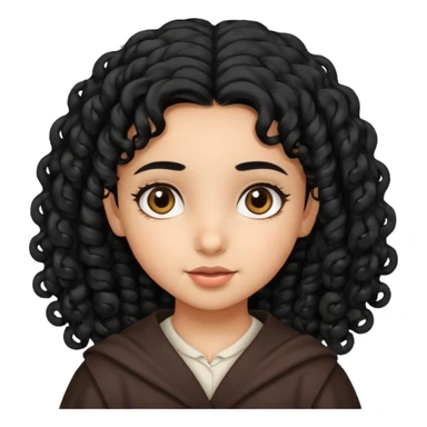 Little Arab girl curly hair sticker