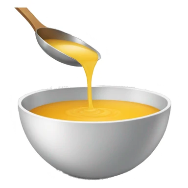 Ladle pouring soup into a clear bowl sticker