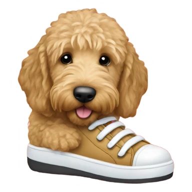 Christmas golden doodle eating shoe sticker
