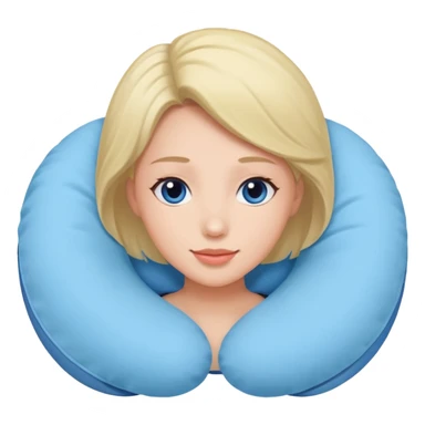 woman using travel pillow  sticker