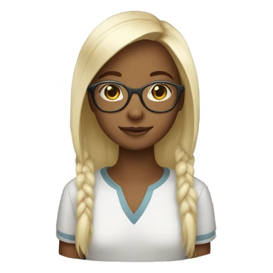 light  girl with glasses  sticker