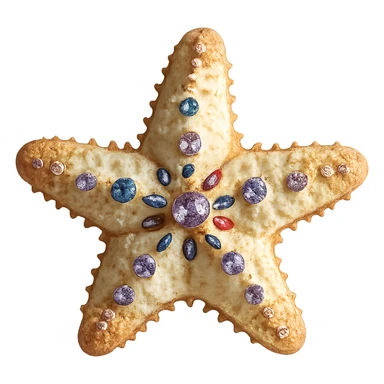 Remove the background, keep only the realistic rainbow pastel bedazzled sea star, photorealistic, preserve all details, transparent background. sticker