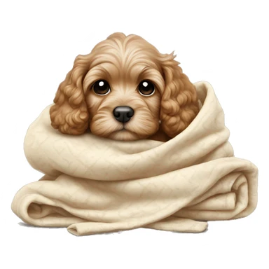 cute cockapoo puppy sleep in blanket sticker