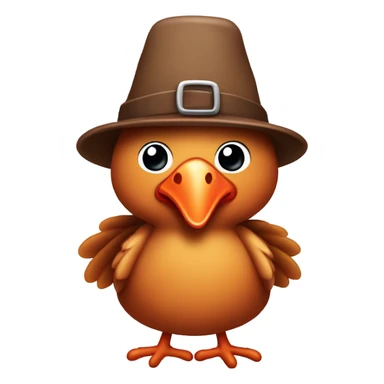 Silly turkey baby with hat sticker