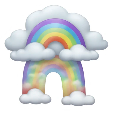 arcoiris con nubes grises sticker