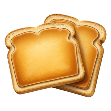 pair of crisp rectangular toast slices, golden-brown edges, airy texture, stacked or overlapping, soft lighting, subtle shadows, emoji scale sticker