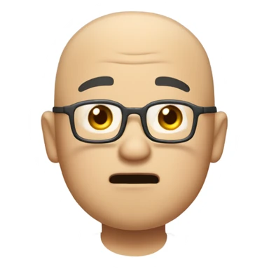  a 35-year old, male, bald Asian man, wearing glasses, inquisitive, confused, scratching the back of his head in confusion,  sticker