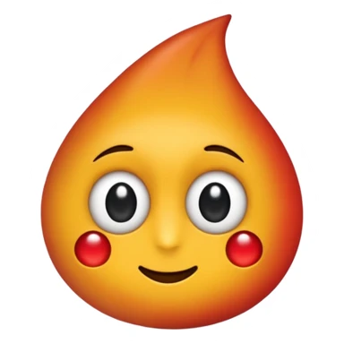 emoji, feuille d'érable couleur vermeille, deux yeux ronds noirs brillants sticker