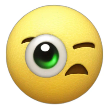 3d sphere with a cartoon beacon texture with big confident eyes sticker