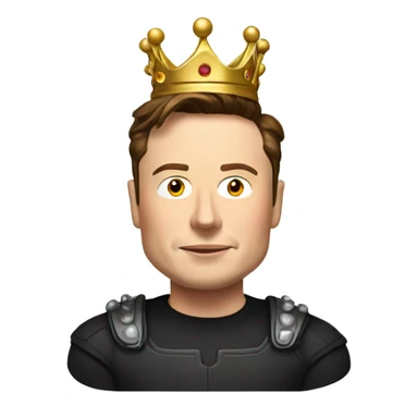 Elon musk with crown sticker