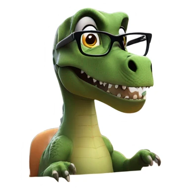 office dinosaur with papers sticker