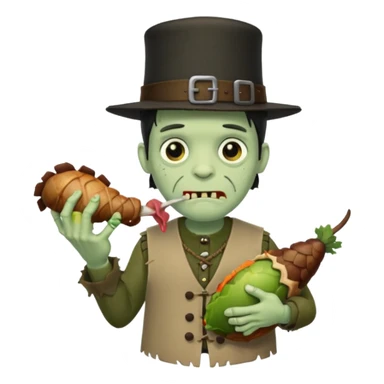Frankenstein eating turkey sticker