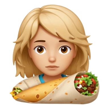 resting burrito face girl sticker