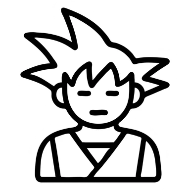 Goko character in a modern icon style, clean lines, simple shapes, minimal color palette, suitable for app icon or logo sticker