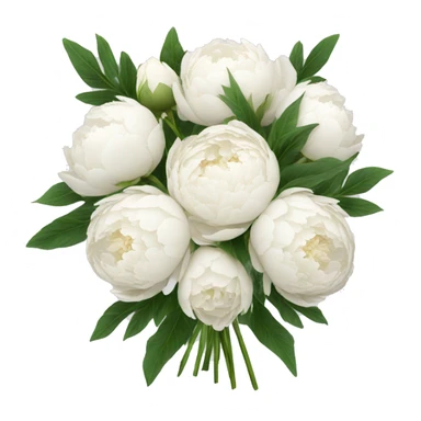 White peonies bouquet  sticker