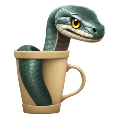 Cobra enrolada em uma taça (preto e branco) sticker