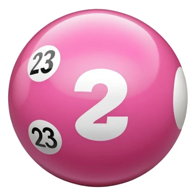 pink billiard ball with the number 23 sticker