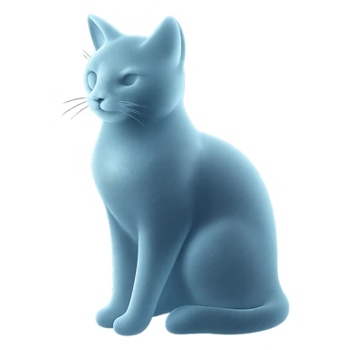 cat with elegant pose, frosted glass look, subtle reflections, matte glass style sticker