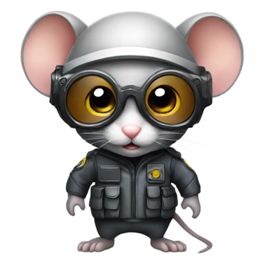 Mouse wearing spy gear sticker