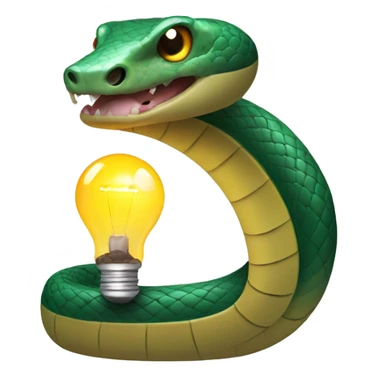 Snake with a lightbulb in its mouth and a battery for a tail sticker