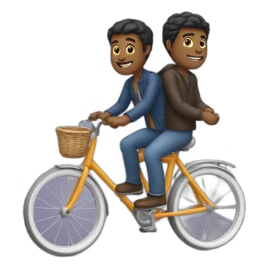 two men riding on a bike sticker