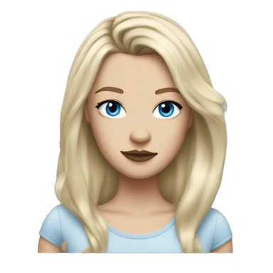 realistic white blonde girl blue eyes full lips with harry styles sticker
