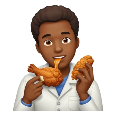 Black man eating fried chicken sticker