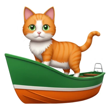 Cat standing on a the edge of an boat  sticker