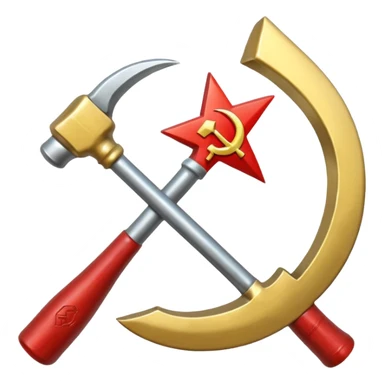 hammer and sickle with solid red background sticker