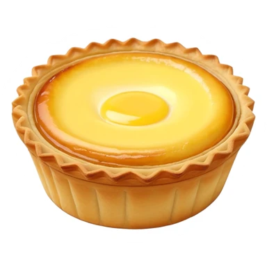 Hong Kong egg tart with flaky crust and yellow custard filling sticker